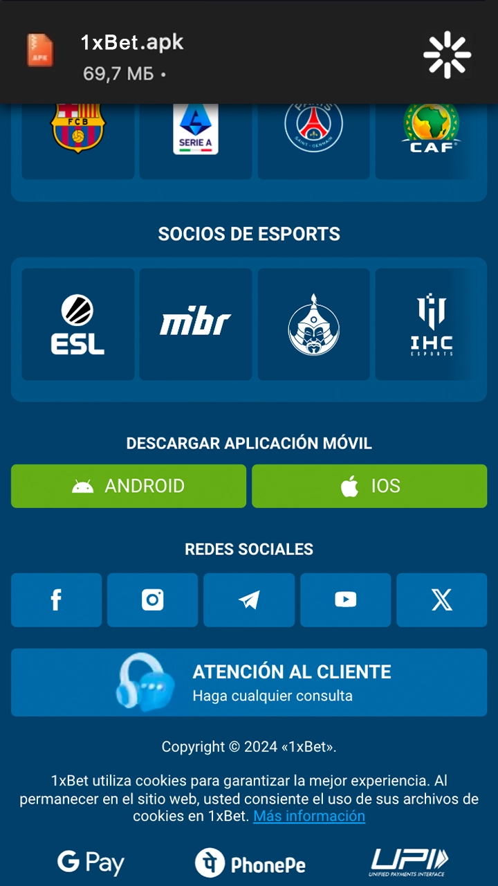 Cualquiera puede descargar la aplicación 1xbet para iOS.