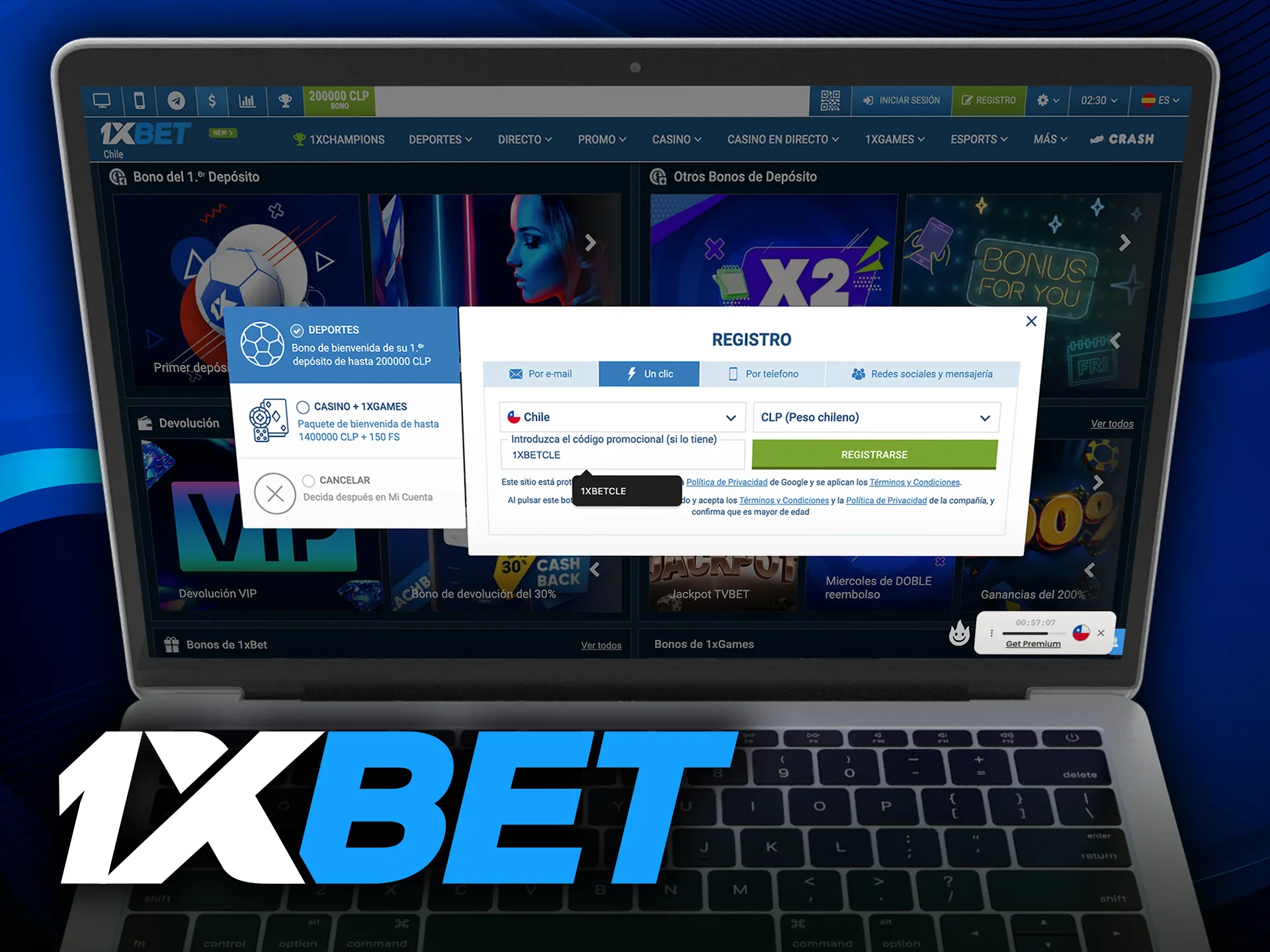 1xbet ha preparado un código promocional especial para los usuarios de Chile.