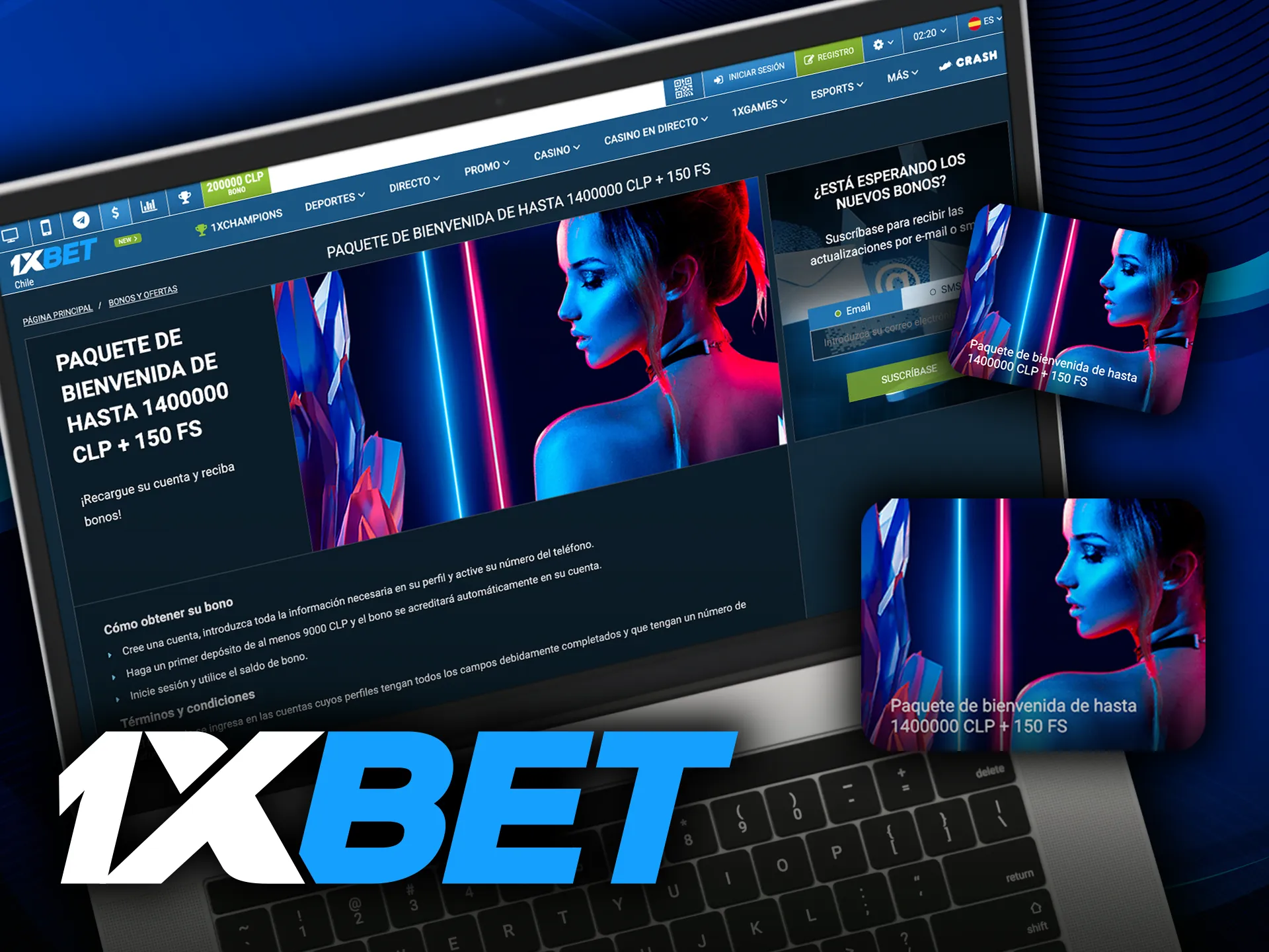 Obtenga bonos de 1xbet después de hacer un depósito.