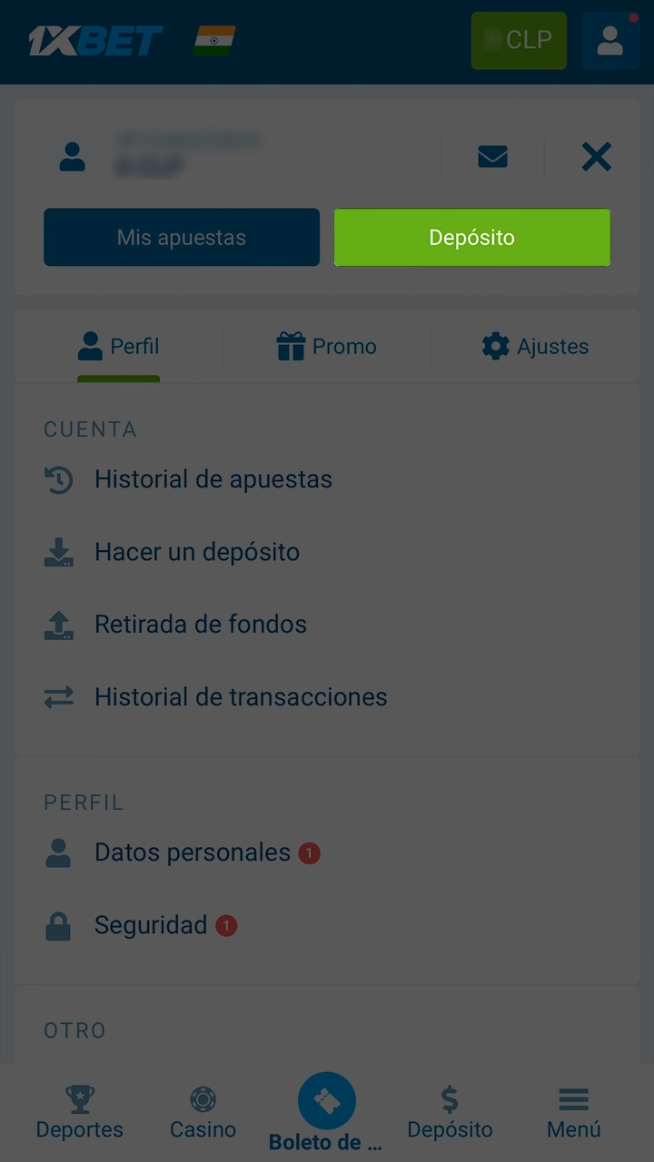 Haga un depósito para empezar a jugar en el casino 1xbet.