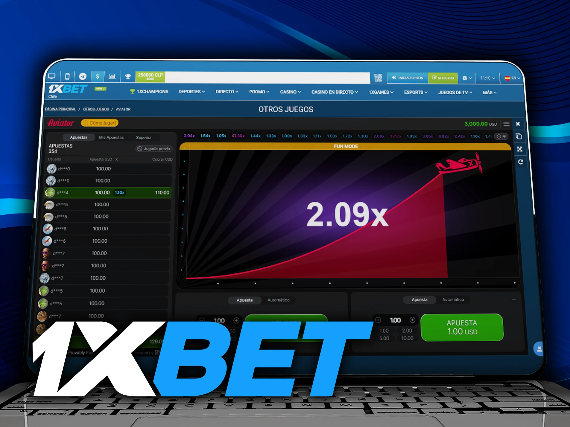 Puedes jugar al Aviator en el sitio web de 1xbet.