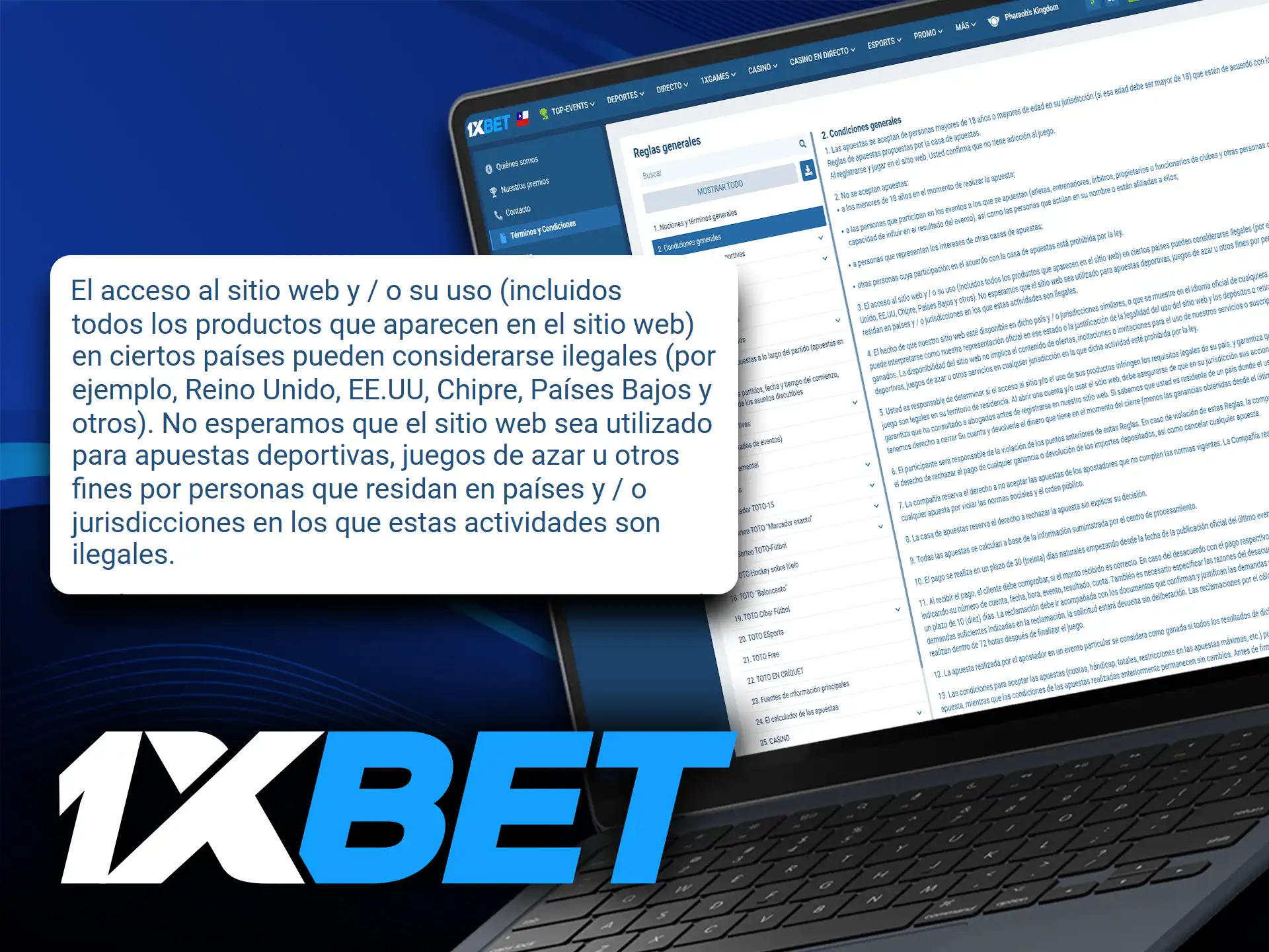 1xbet no está disponible en algunos países debido a las leyes locales.