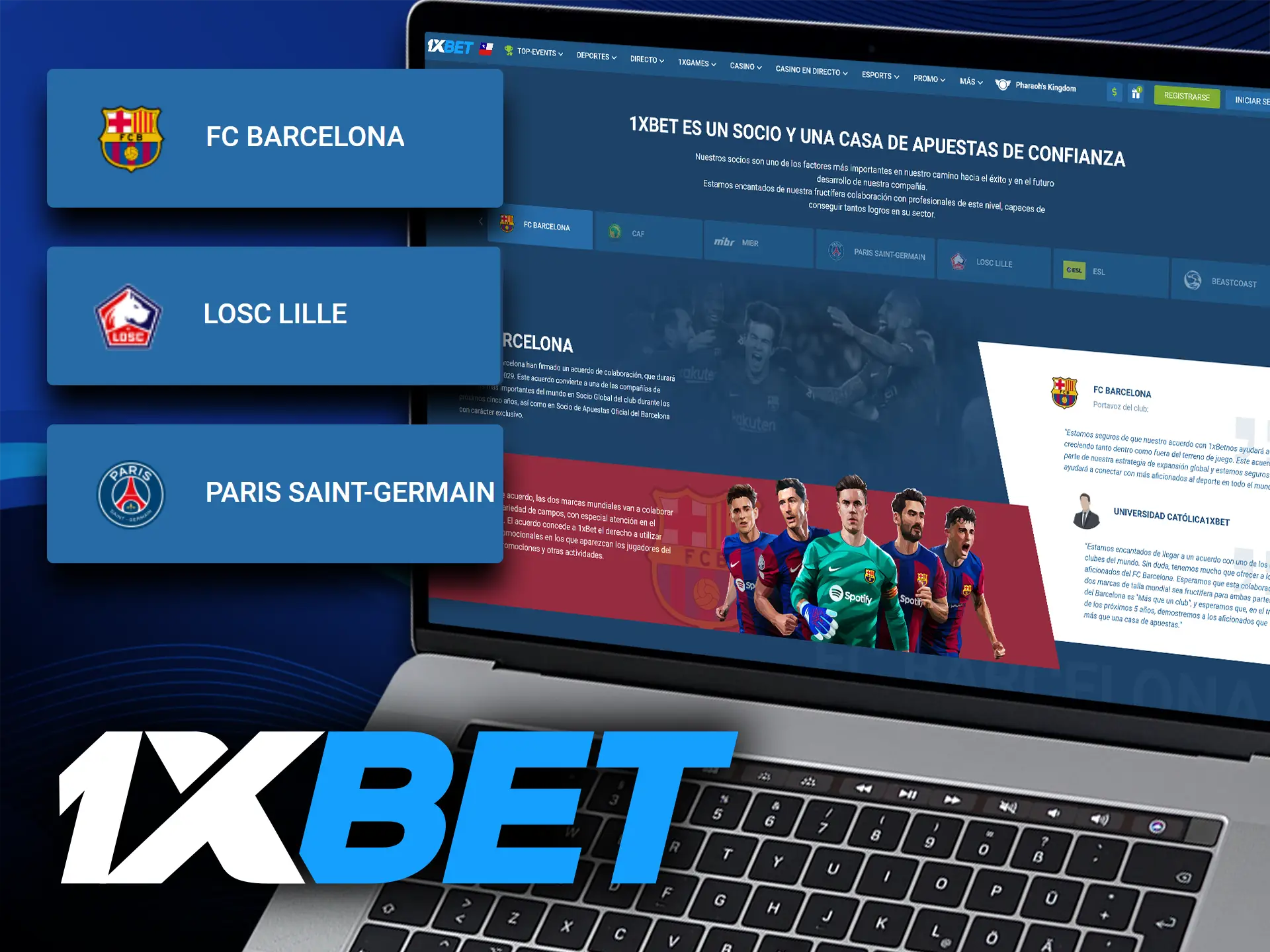 Descubra con qué clubes de fútbol está asociado 1xbet.