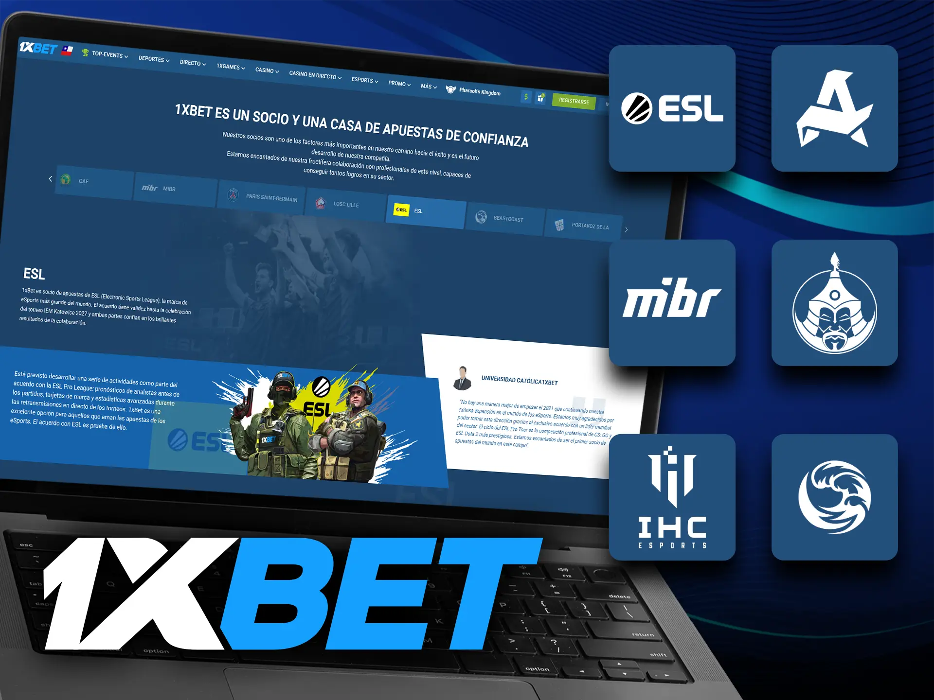 1xbet es socio de muchas empresas ciberdeportivas.