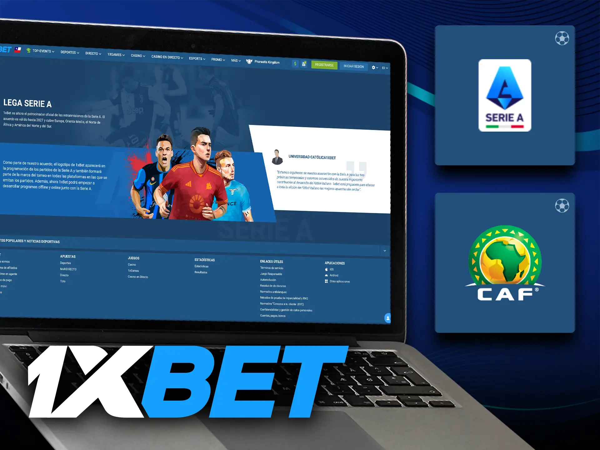 1xbet se ha asociado con algunas ligas de fútbol populares.