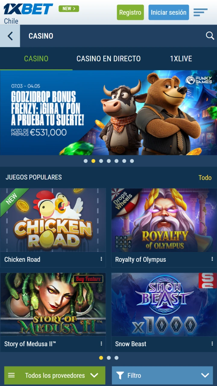 Juega al casino mientras viajas con la aplicación 1xbet.