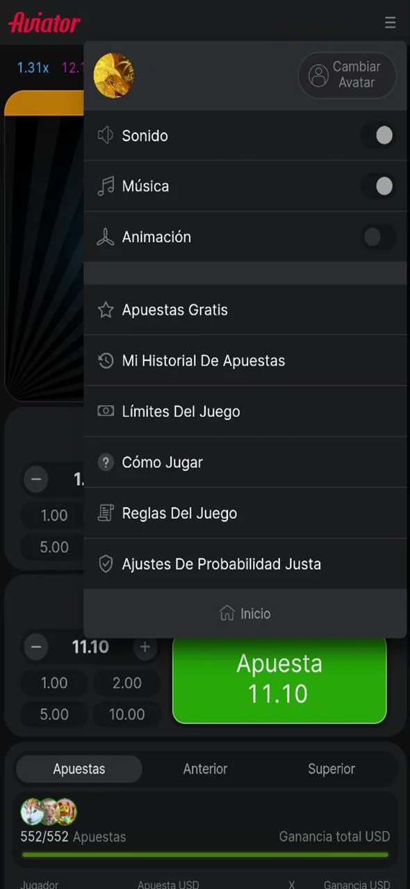 Ajusta tu experiencia en la interfaz de Aviator en 1xbet y juega a tu manera.