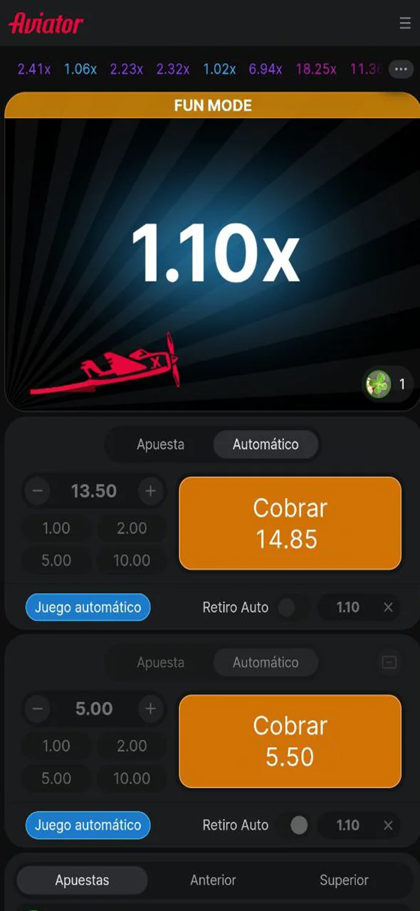 Configura apuestas automáticas en la interfaz de Aviator en 1xbet y juega sin interrupciones.