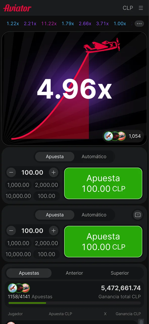 Disfruta de una jugabilidad fluida en la interfaz de Aviator en 1xbet.