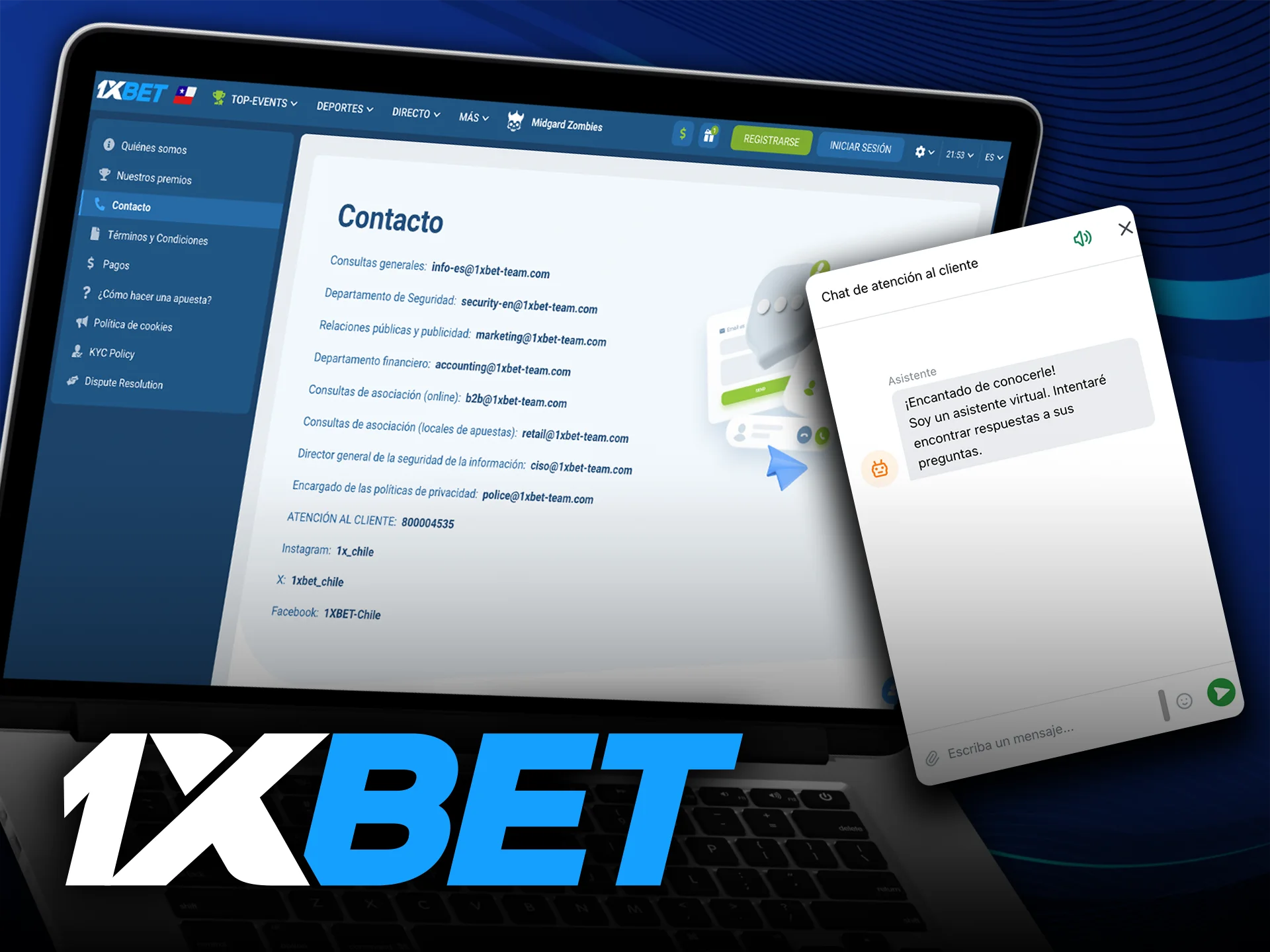 Contacta con el servicio de atención al cliente de 1xbet y juega sin preocupaciones.