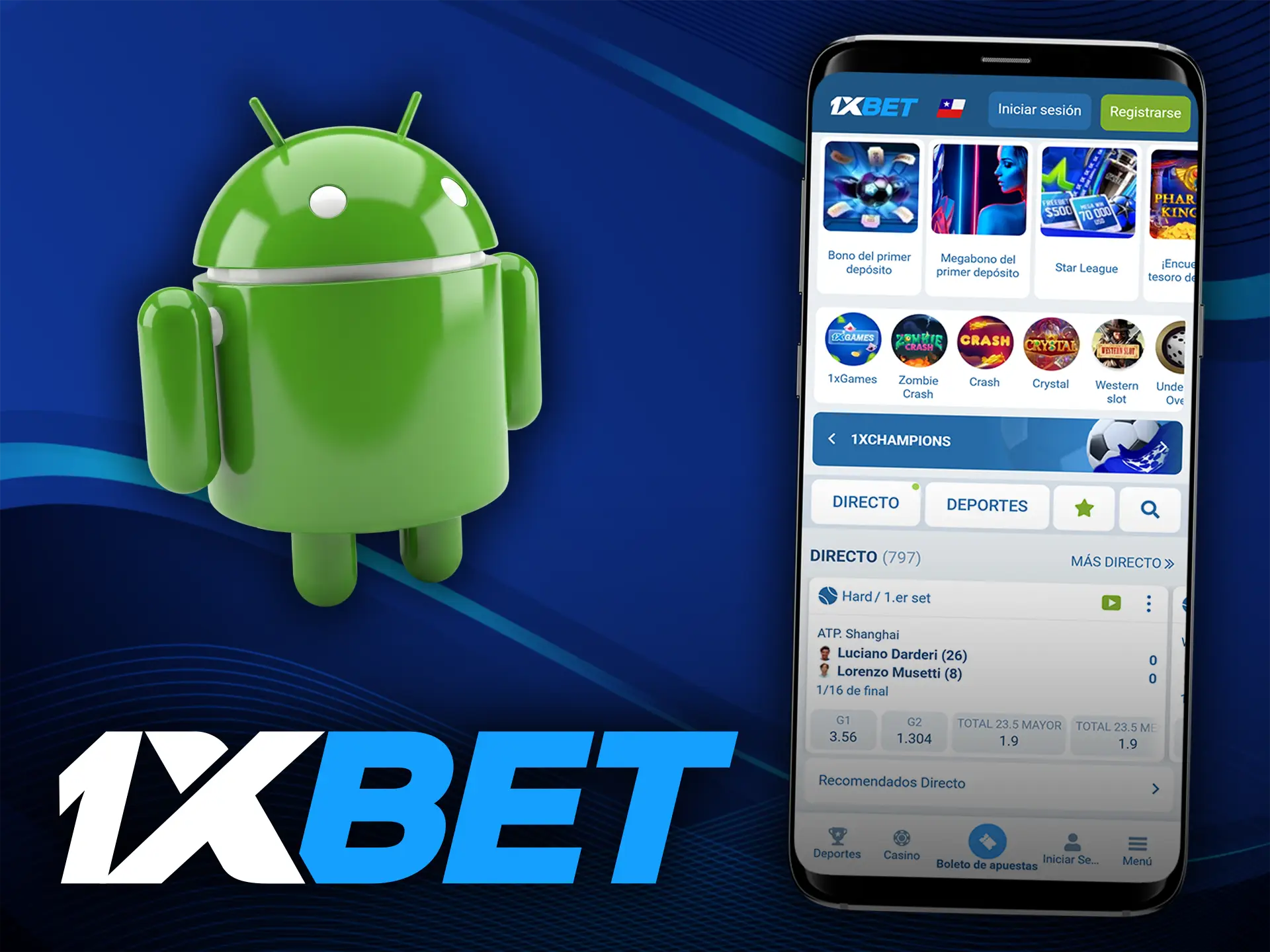Descarga la aplicación para tu dispositivo Android desde la página web oficial de 1xBet.