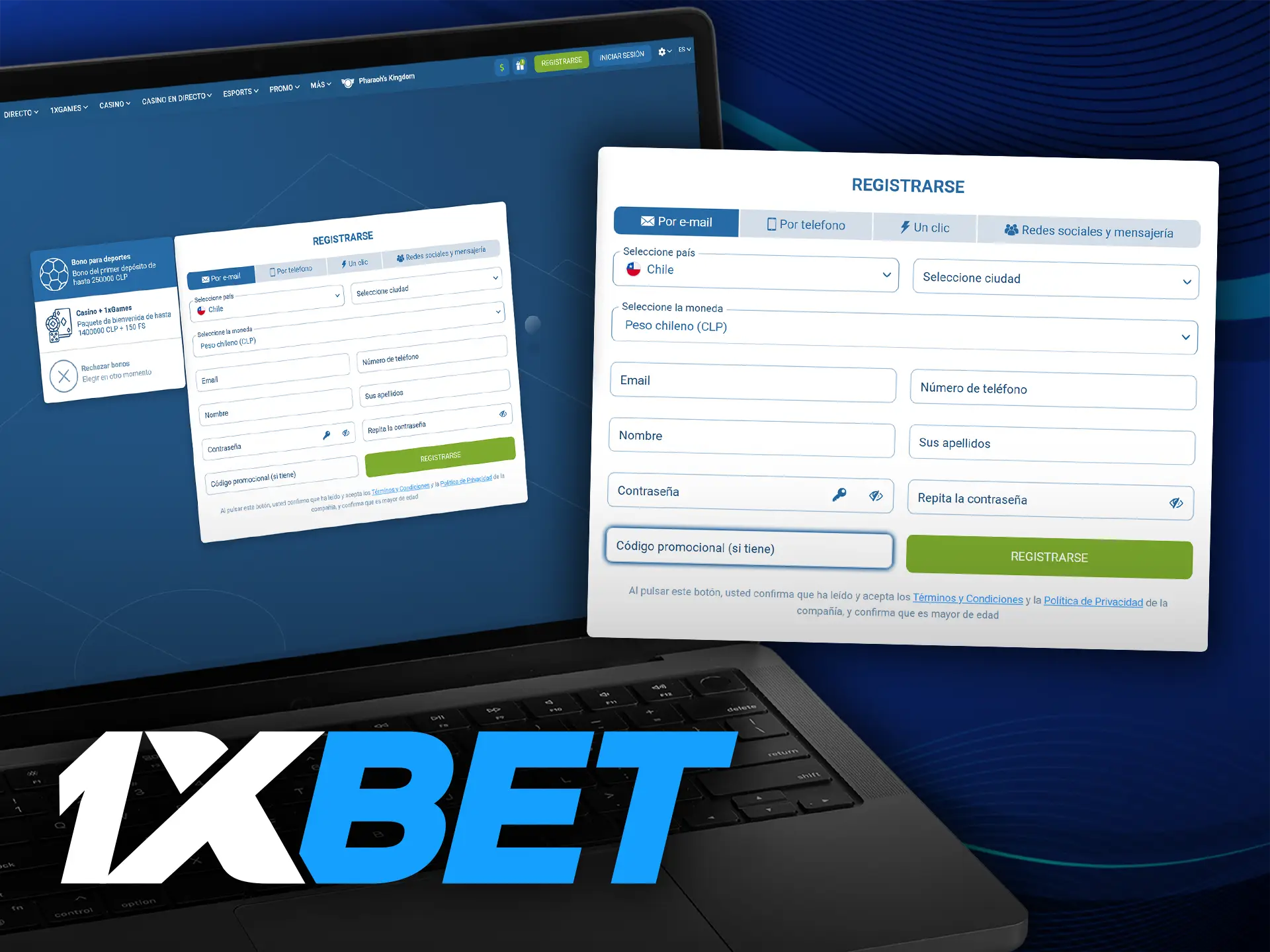 Los nuevos usuarios de Chile pueden utilizar un código promocional para obtener bonificaciones al registrarse en 1xBet.