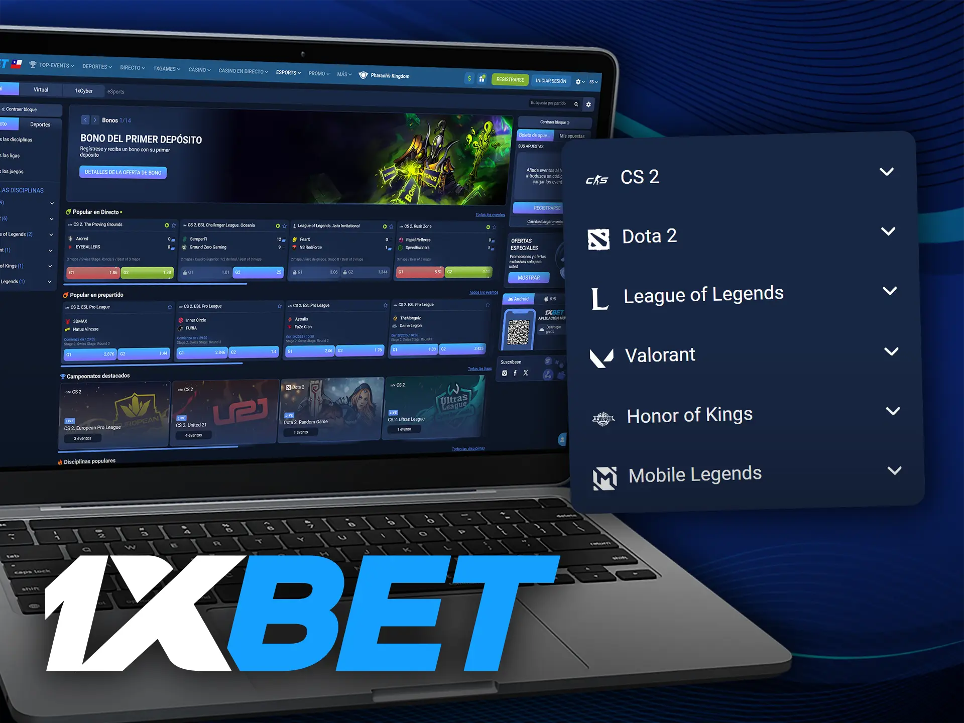 Apueste por las disciplinas deportivas cibernéticas más populares en 1xBet.
